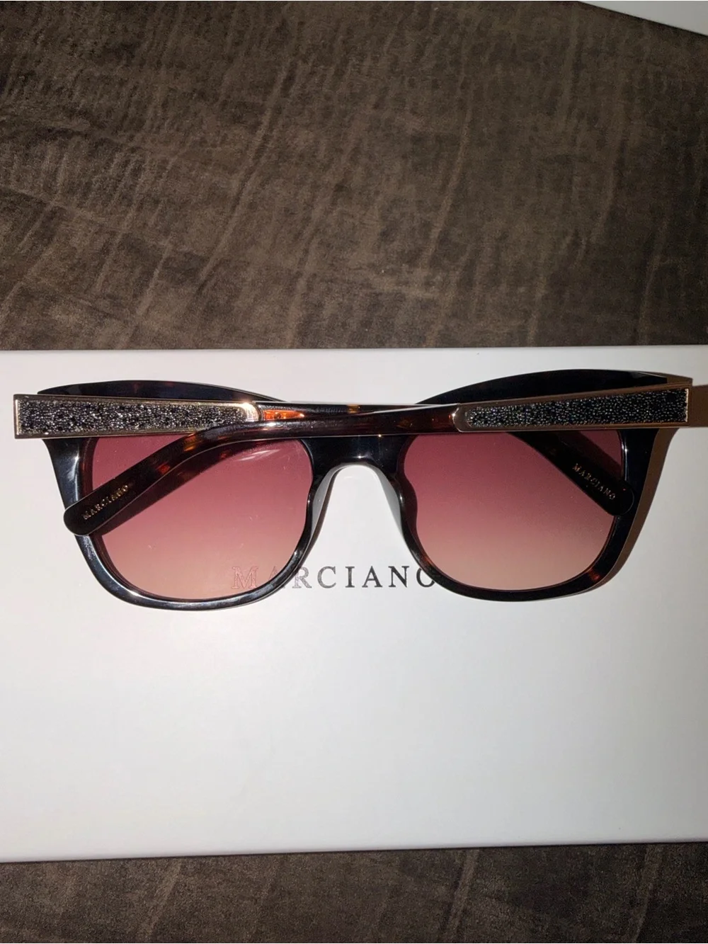 Marciano Tortoise Frame Sunglasses with Gradient Rose Lenses